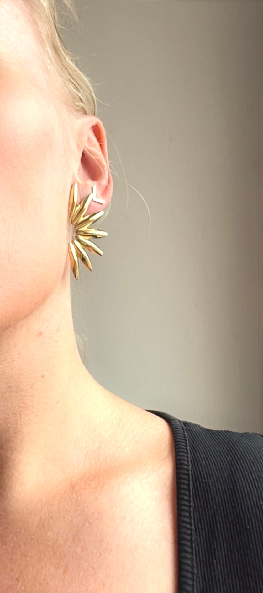 SAMBA l Boucles d'oreilles soleil doré en acier inoxydable