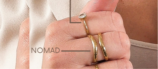 NOMAD l Bague dorée en acier inoxydable