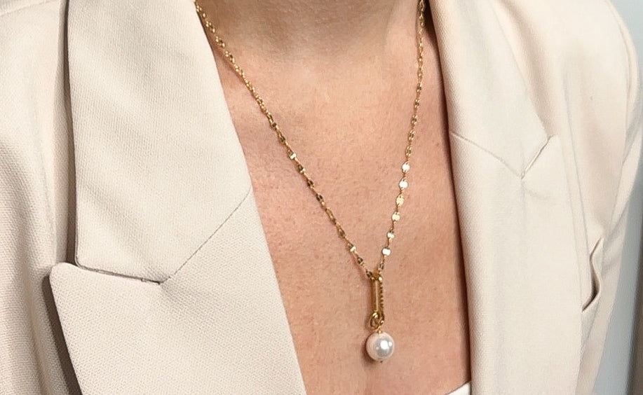 ONLY l Collier doré et perle