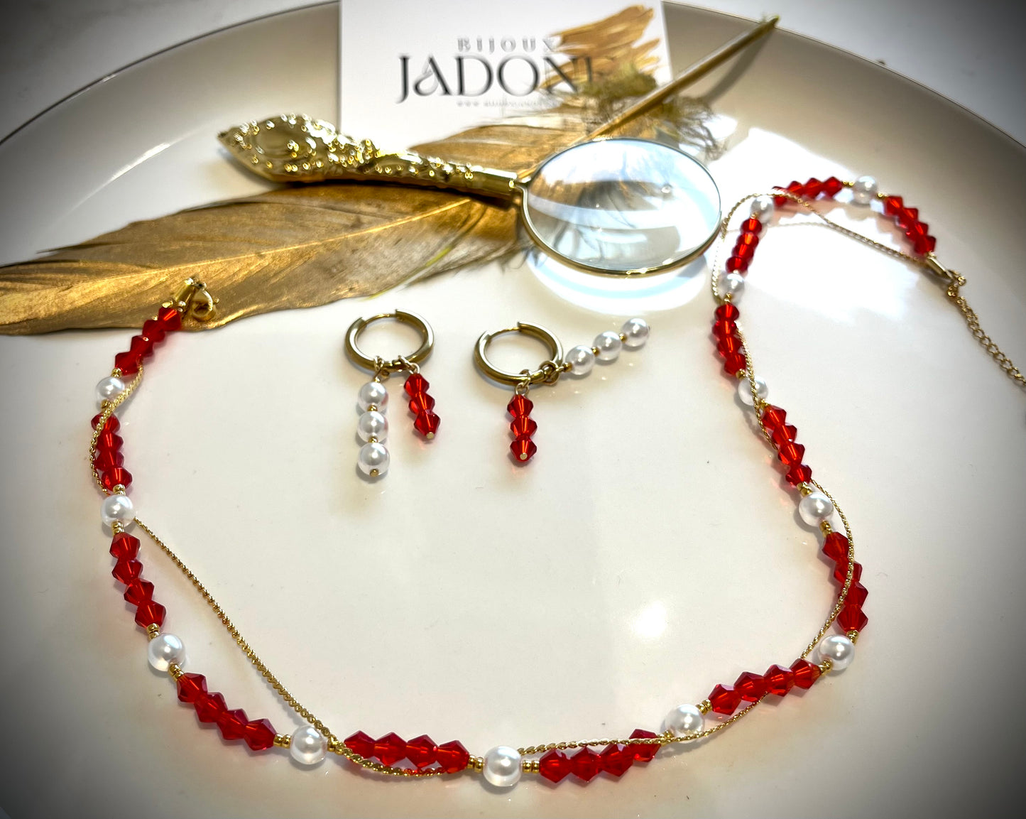 LINE l Collier perles et chaîne