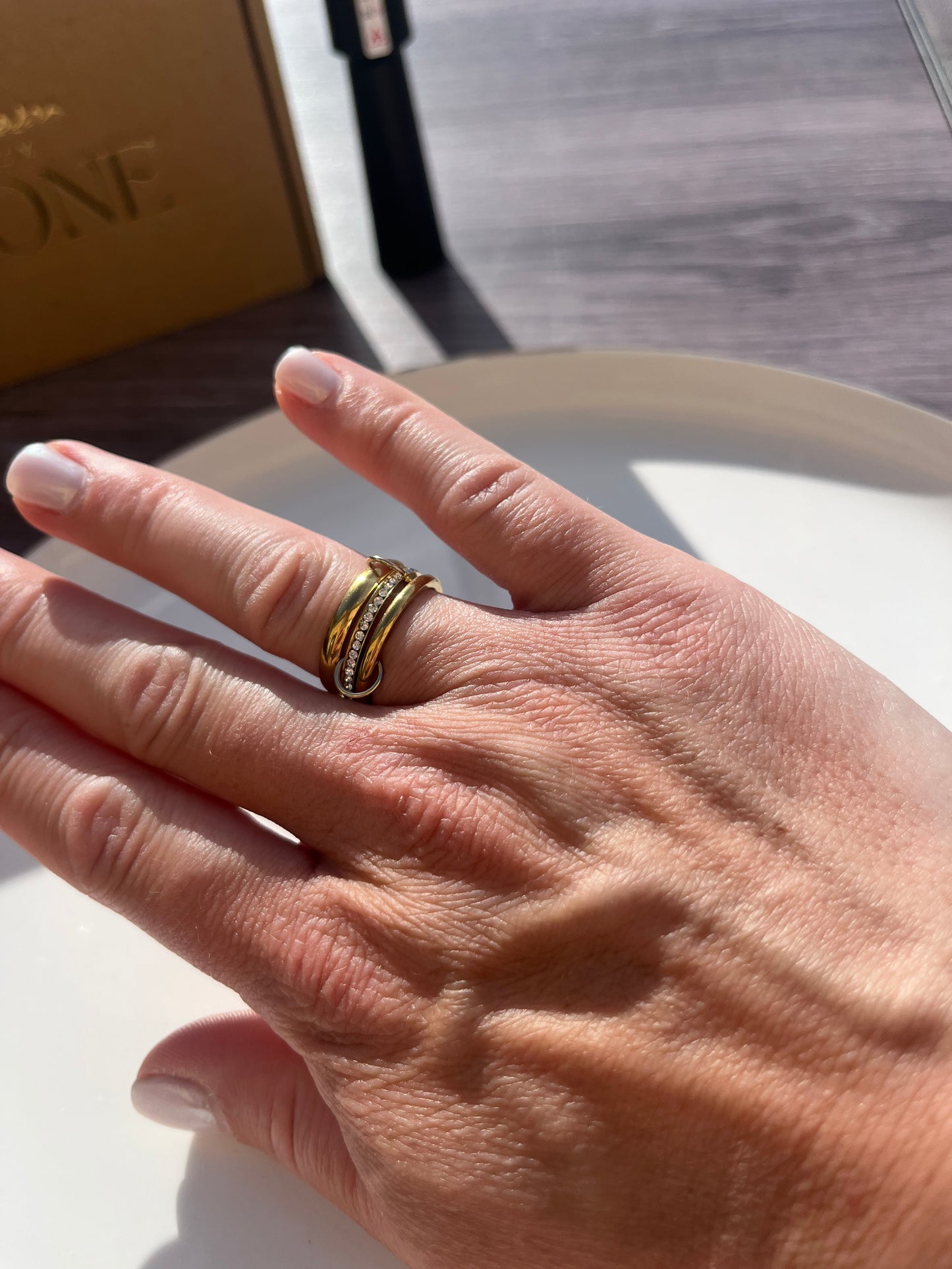 MALViNA l Bague dupe 3 anneaux doré ou argenté