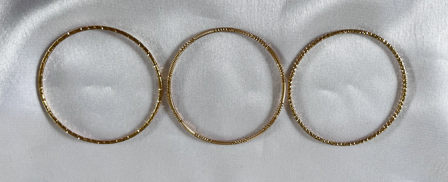 JADORE l Bracelets dorés x 3 en acier inoxydable