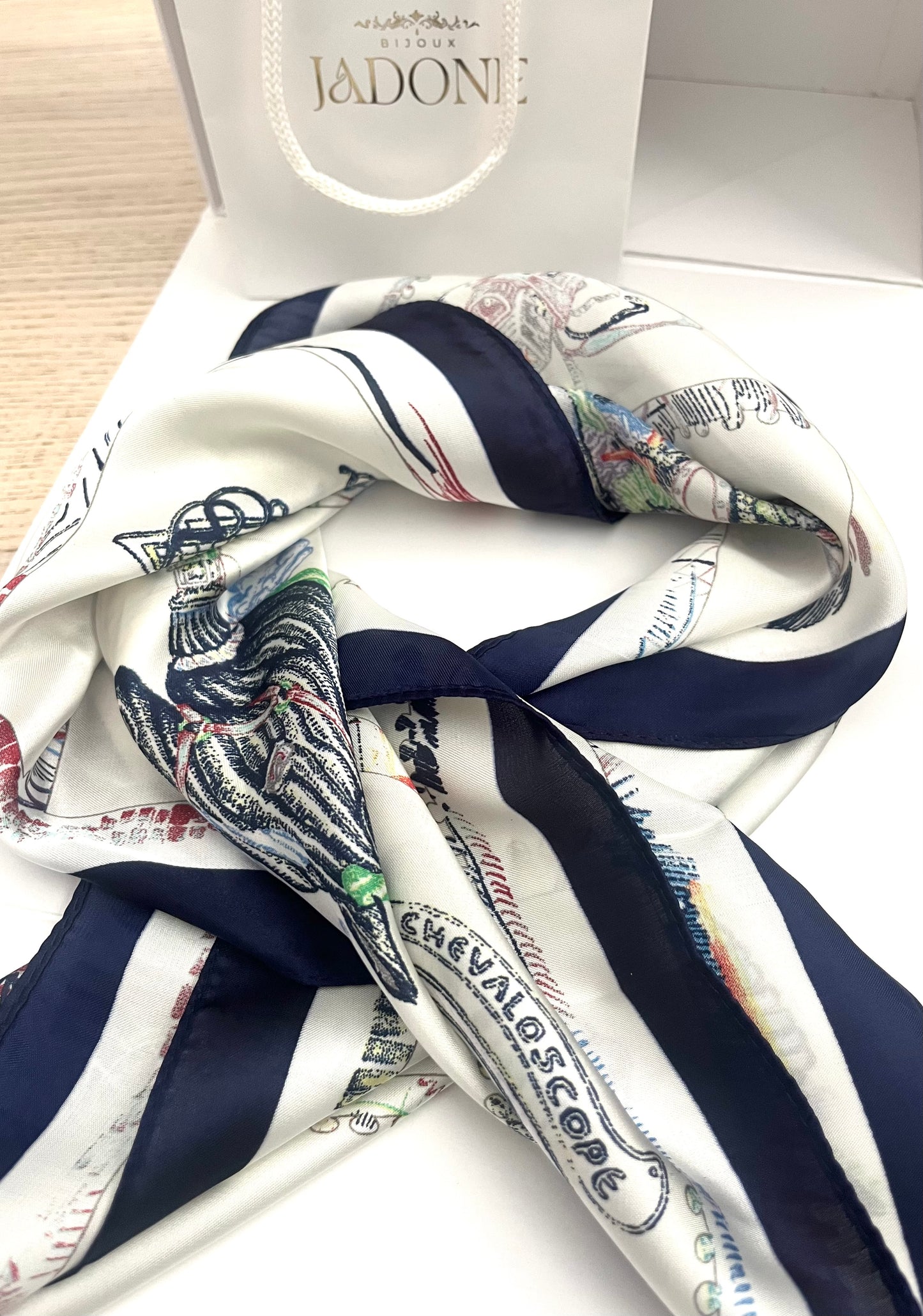 CAVALIER l Foulard chic bleu