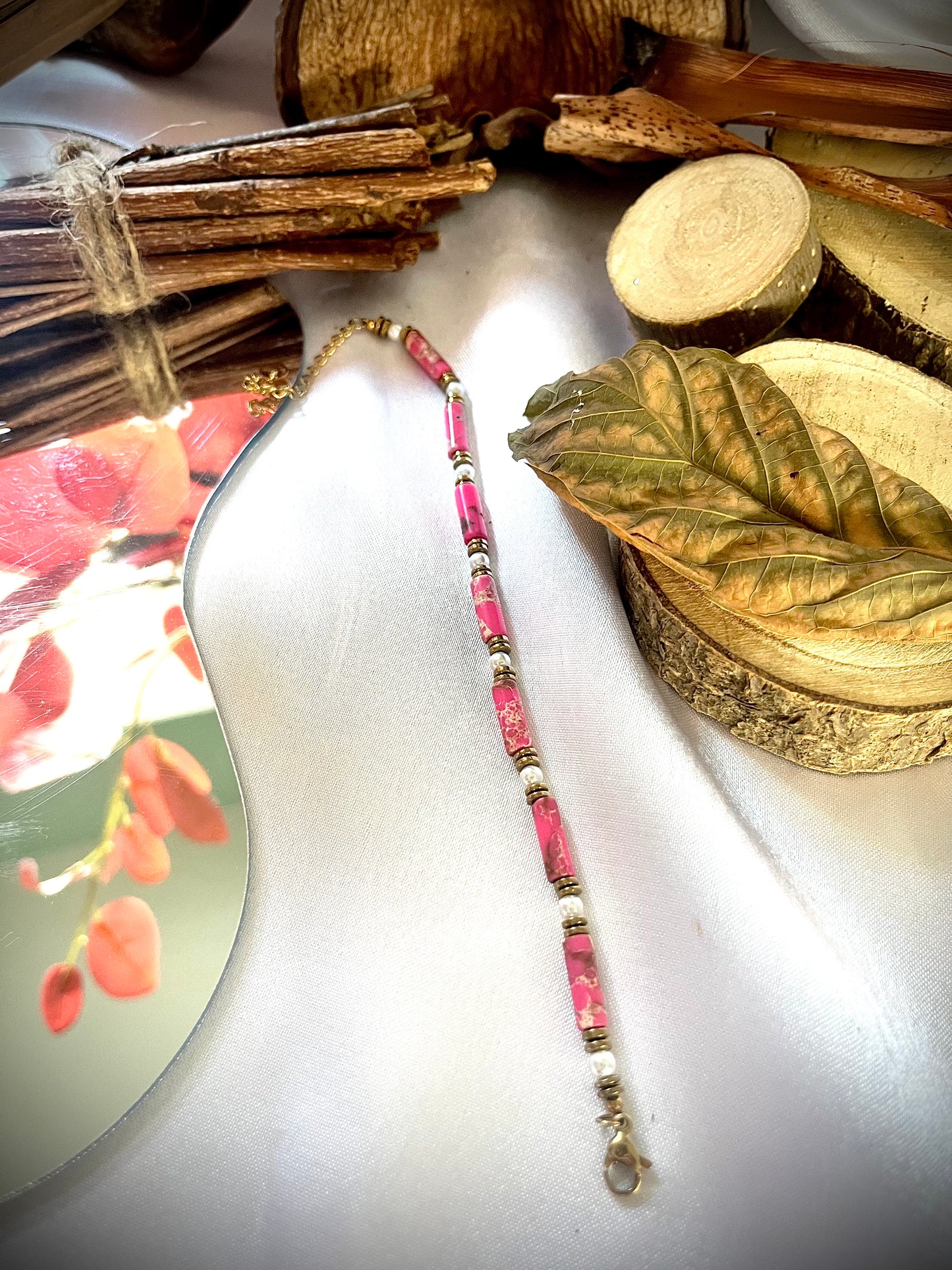 FLORE l Bracelet doré et rose