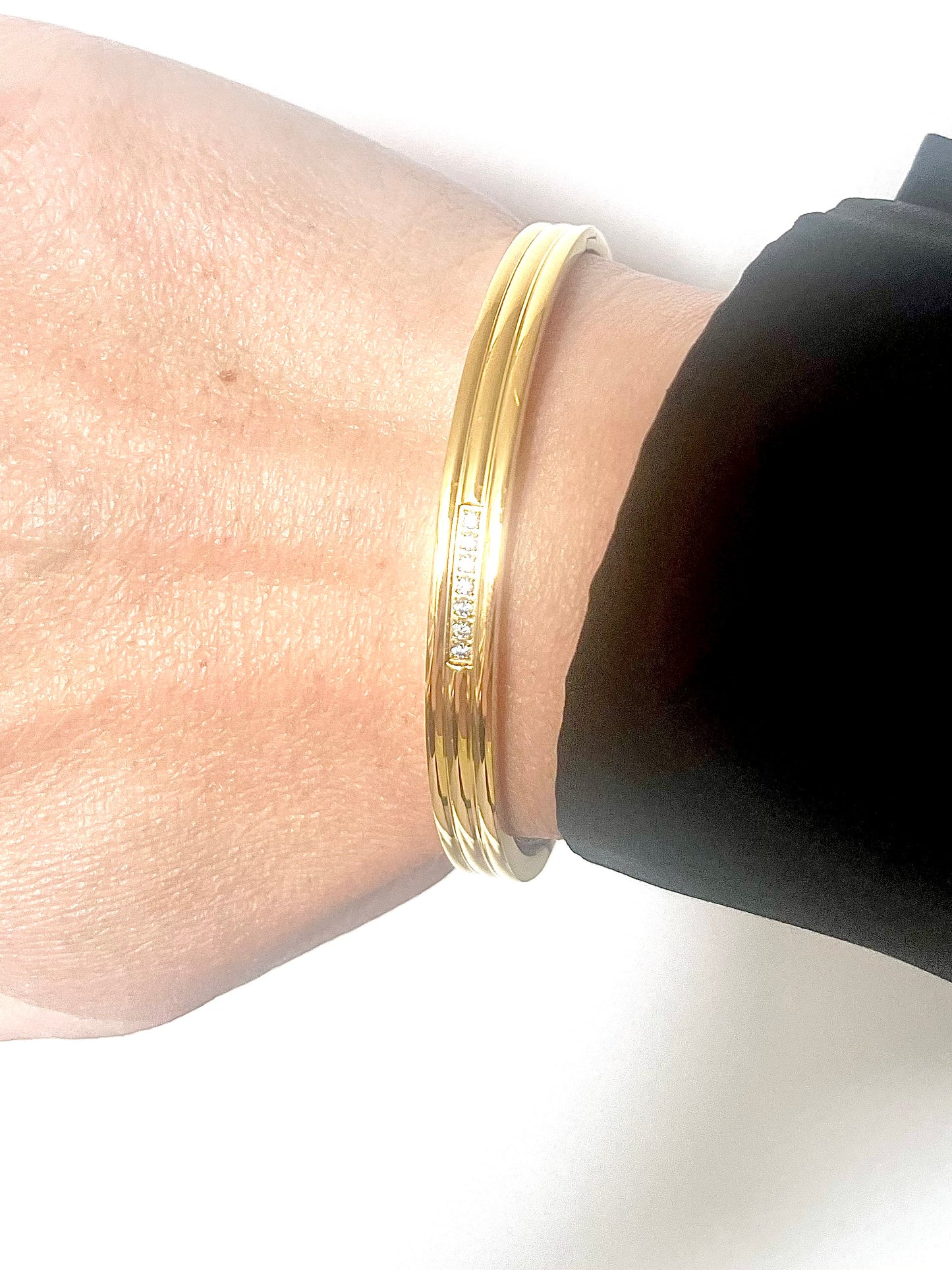 PALOMA l Bracelet Jonc doré chic et strass zircon