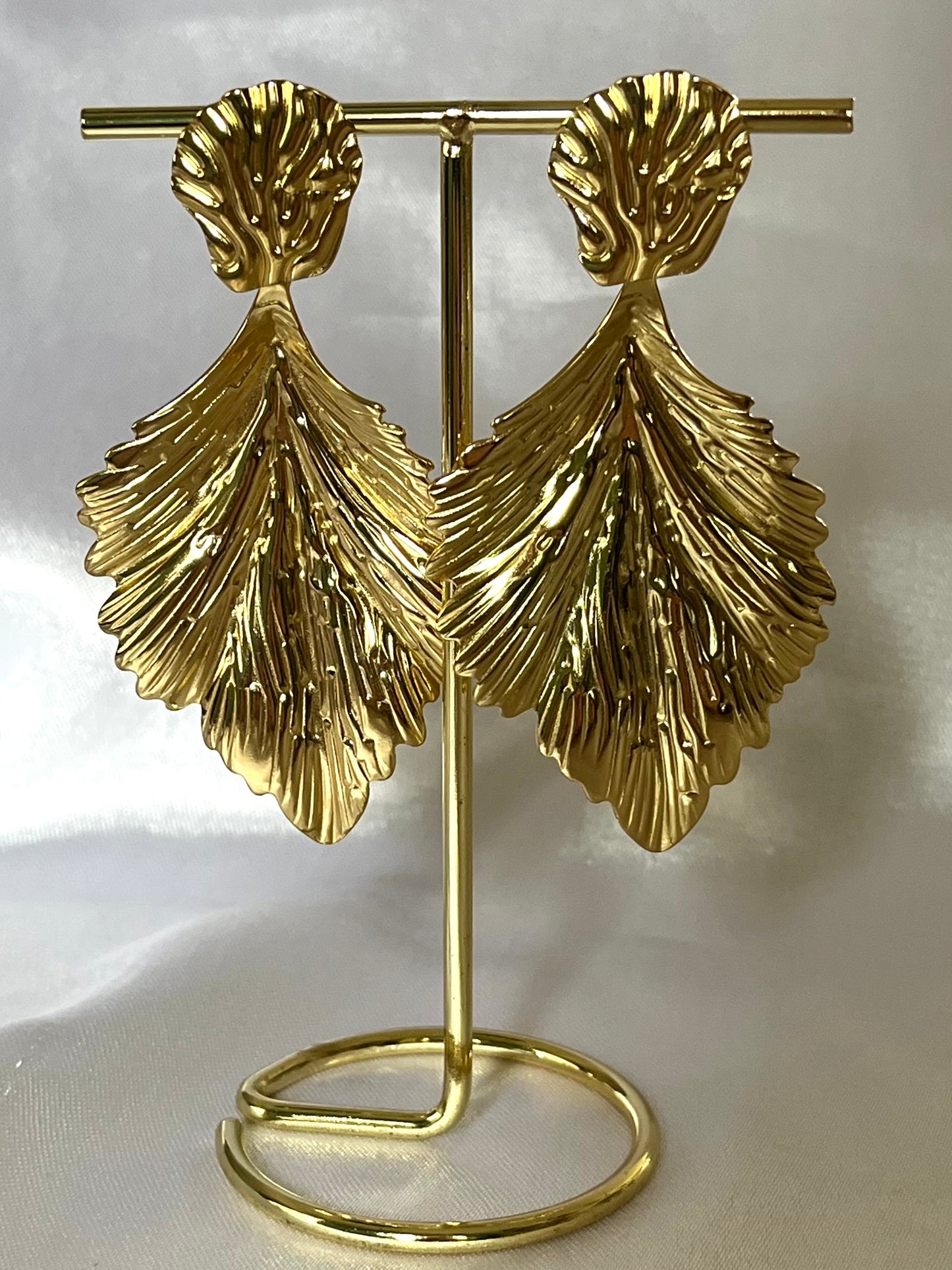 DORINE l Boucles d'oreilles feuilles dorées