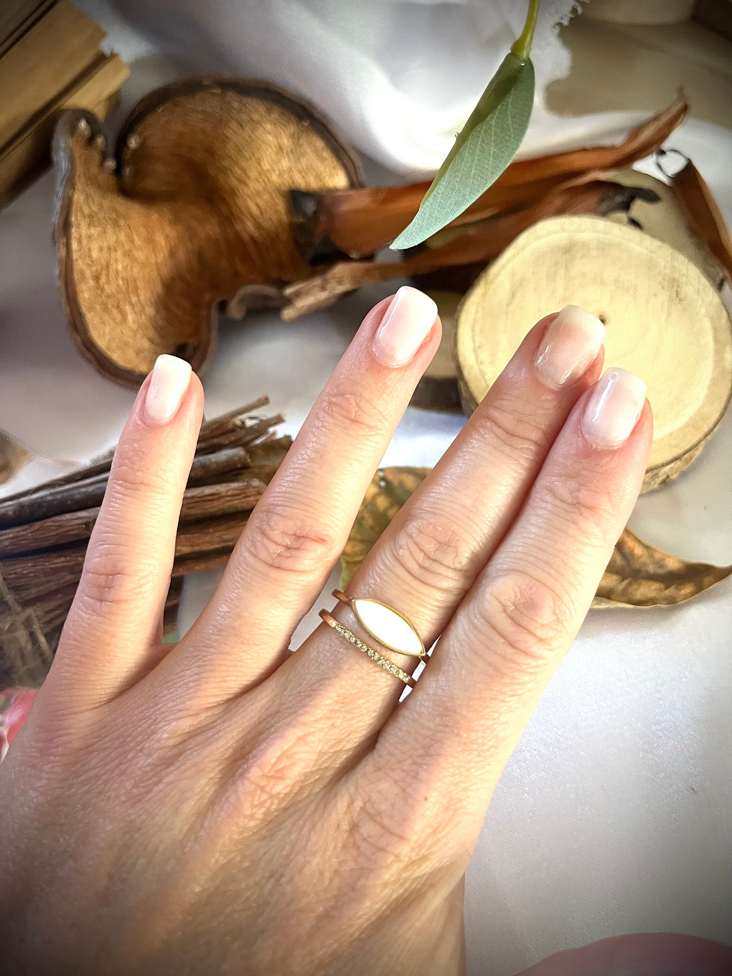 MARIE l Bague doré et blanche