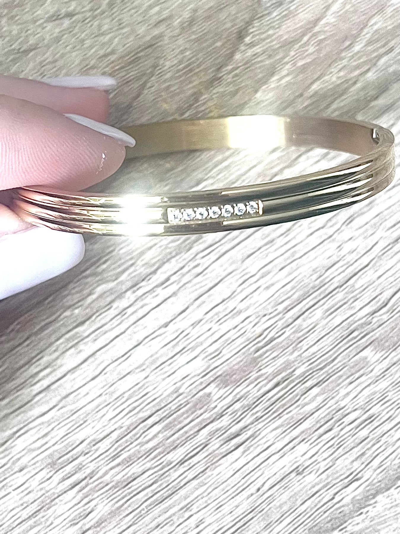 PALOMA l Bracelet Jonc doré chic et strass zircon