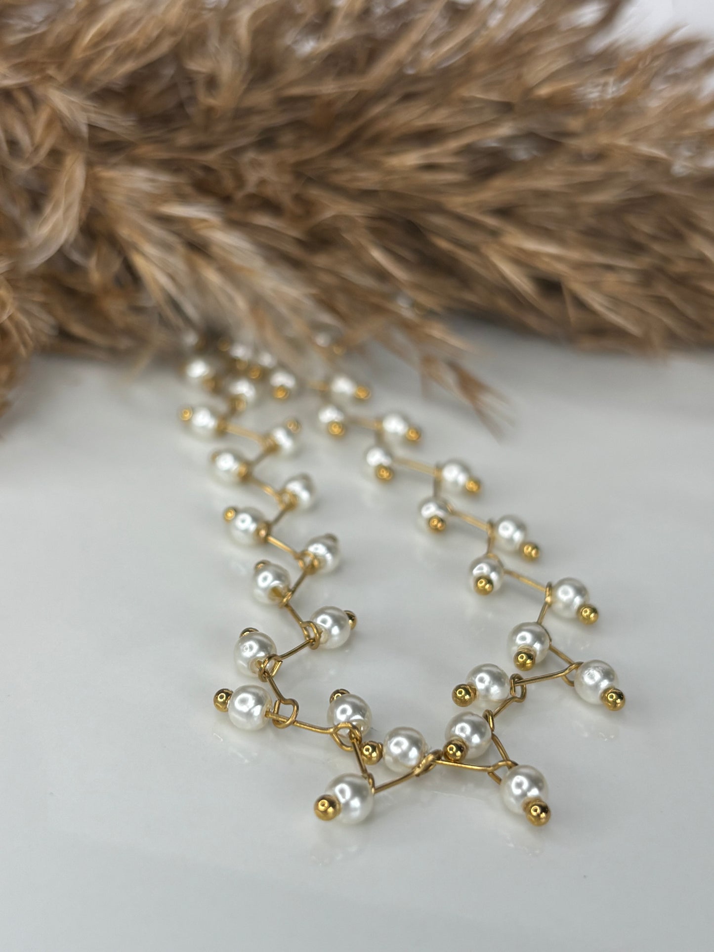 Laure l parure glamour perle blanche