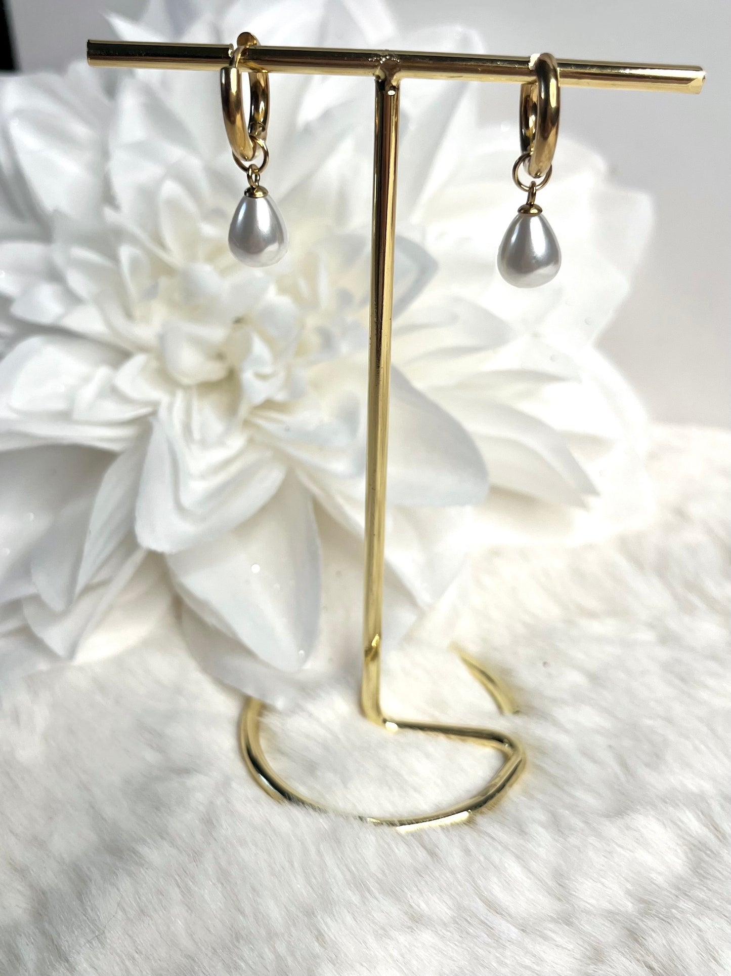 Valeria l boucles dorées et perle blanche