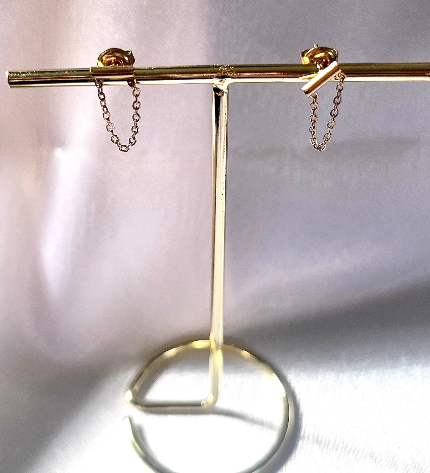 TEVA l Boucles d'oreilles chaînettes dorées