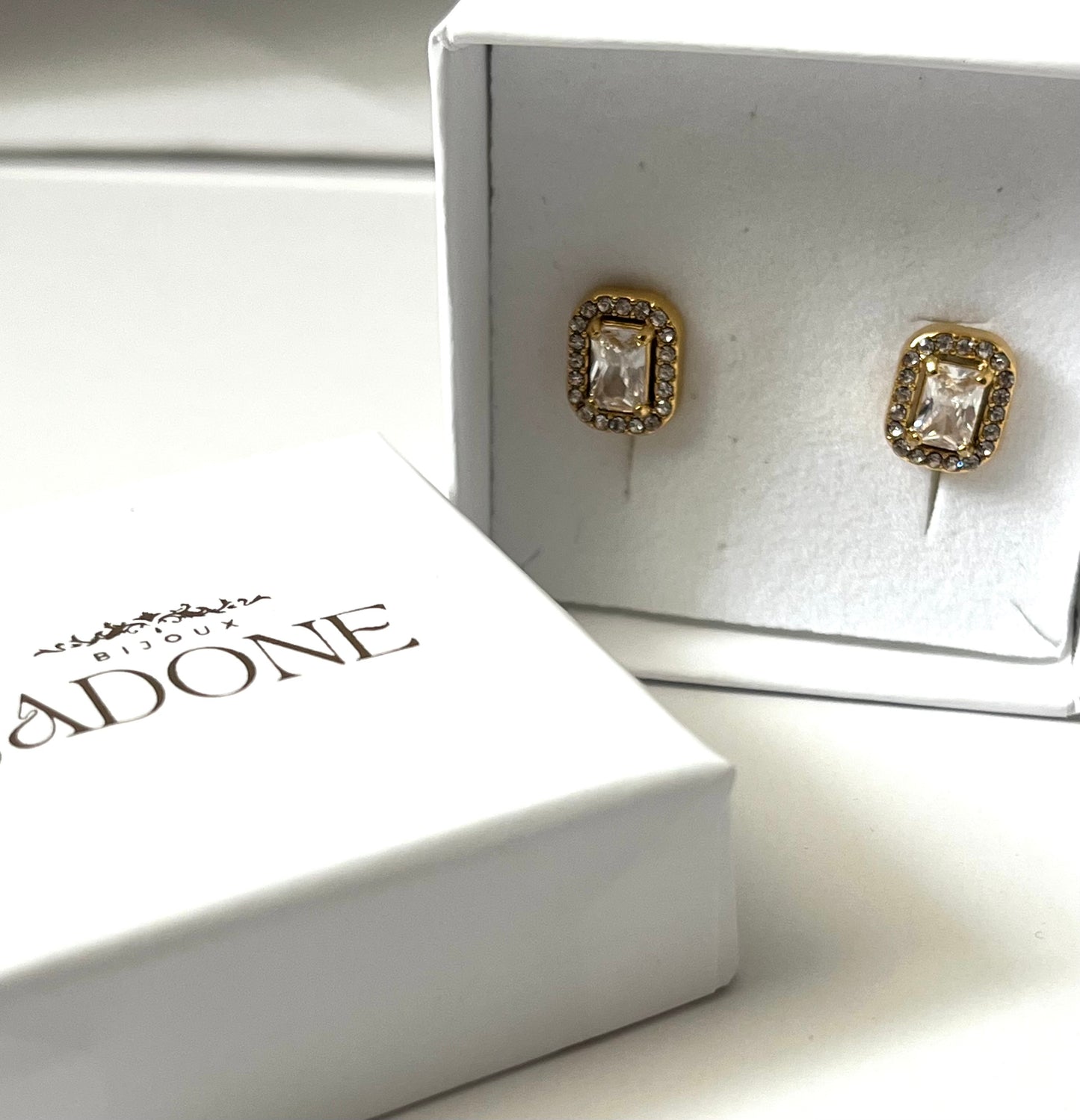 SOANA l Boucles d'oreilles dorées et zircon