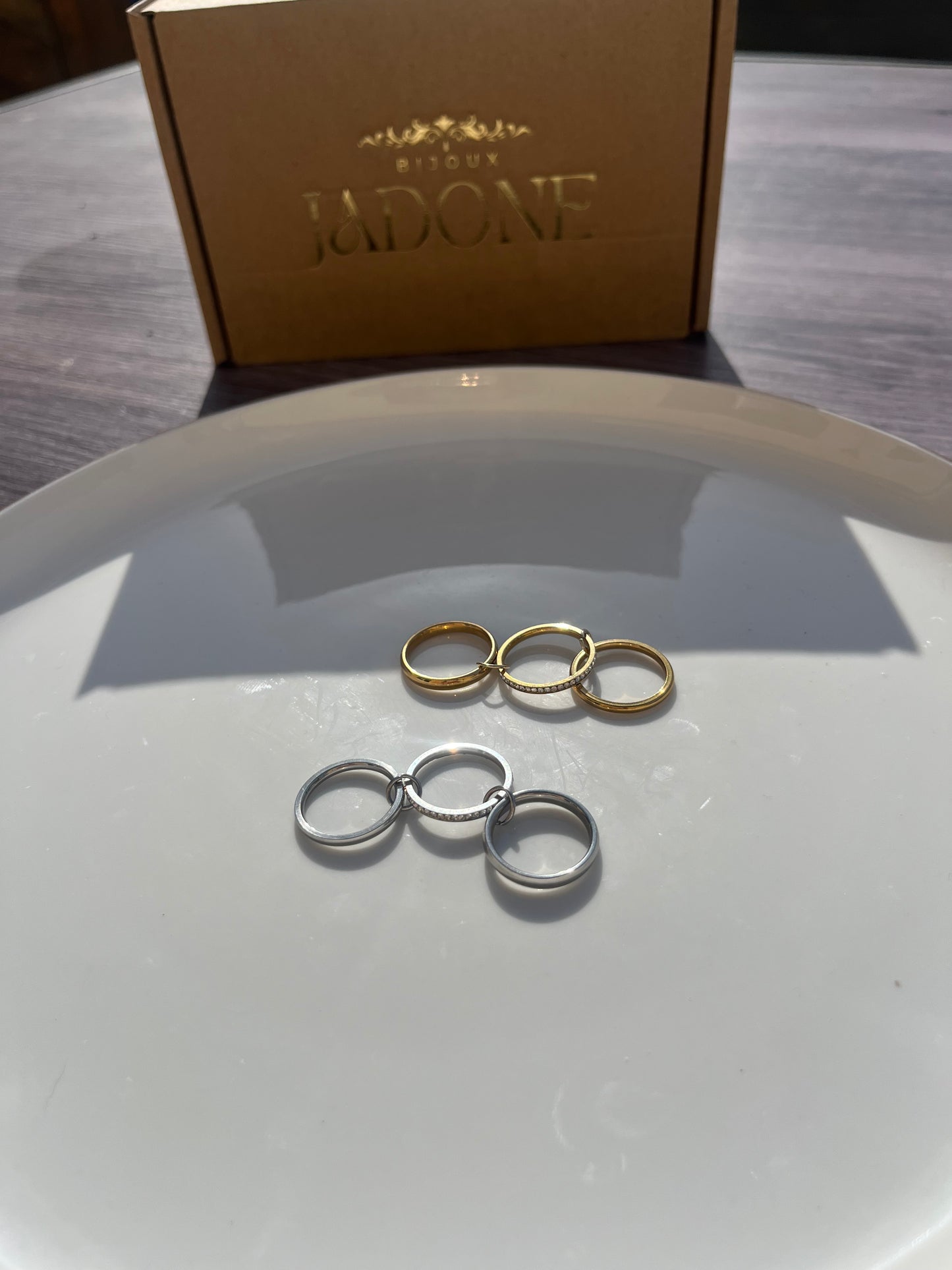 MALViNA l Bague dupe 3 anneaux doré ou argenté