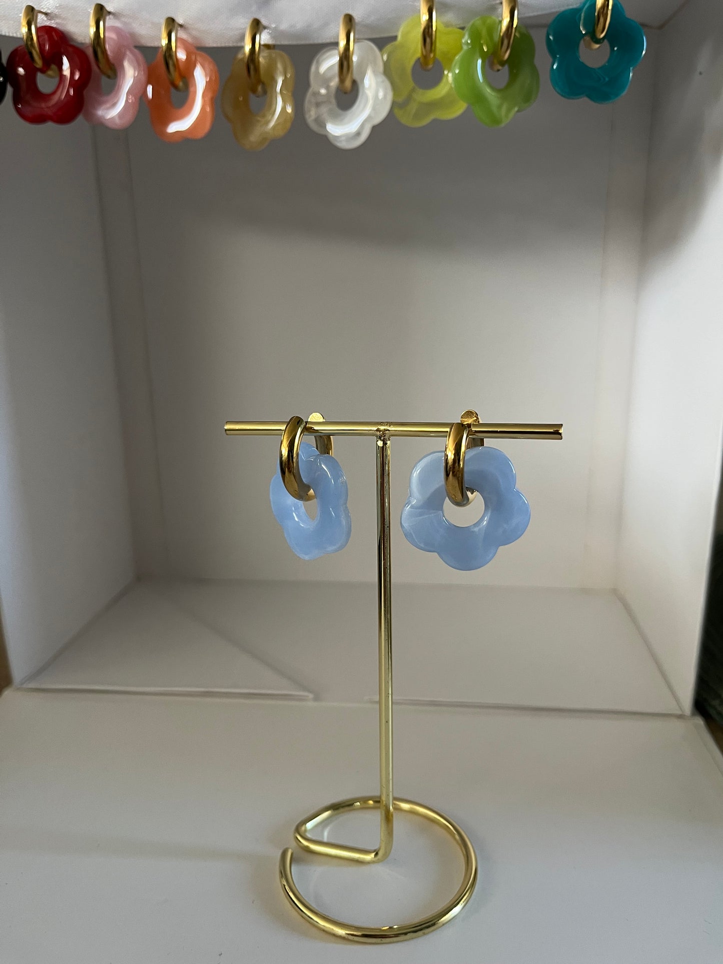 VILADY l Boucles d'oreilles créoles à fleur colorés