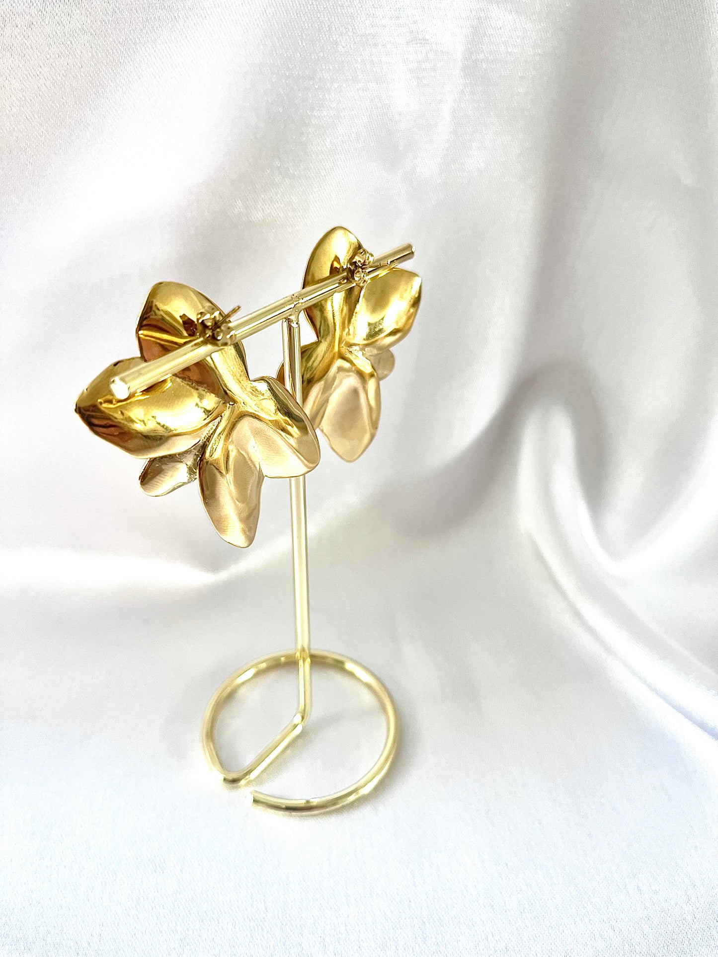 FLORA l Boucles d'oreilles dorées en acier inoxydable