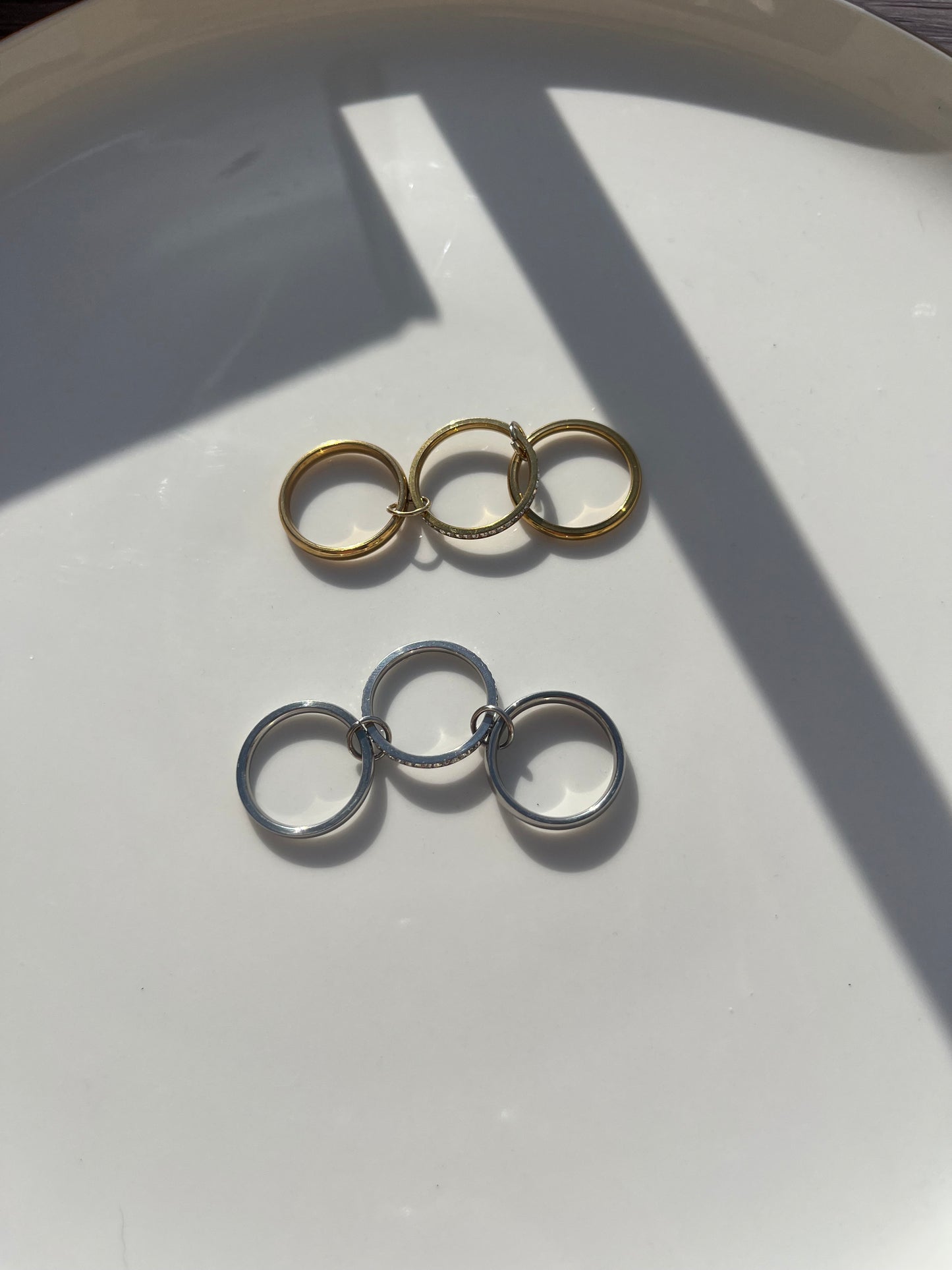 MALViNA l Bague dupe 3 anneaux doré ou argenté