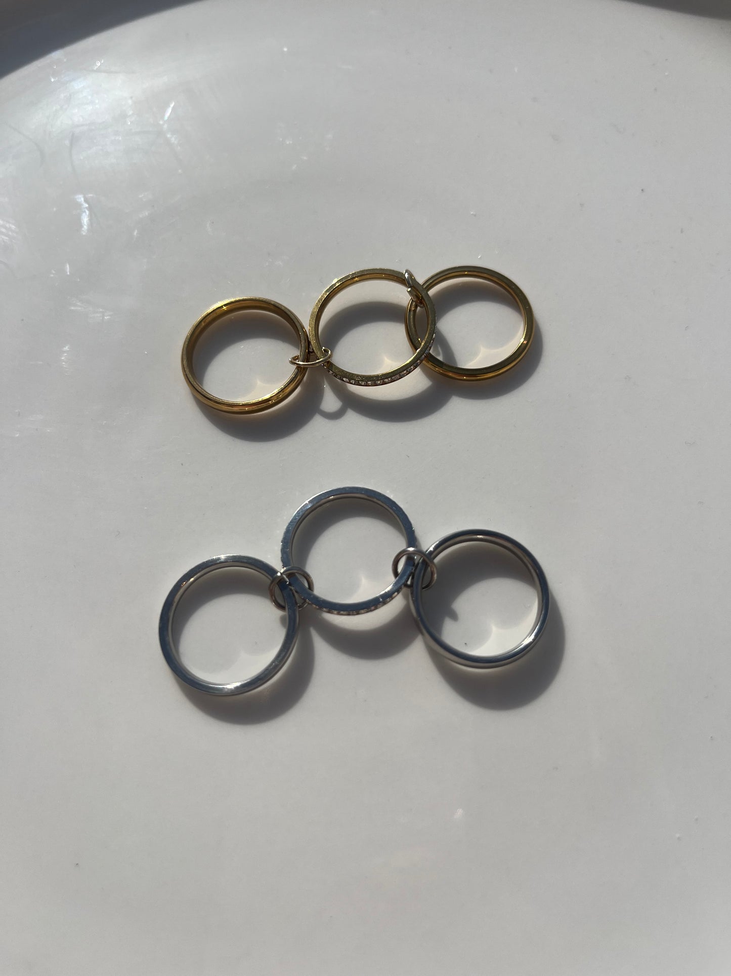 MALViNA l Bague dupe 3 anneaux doré ou argenté