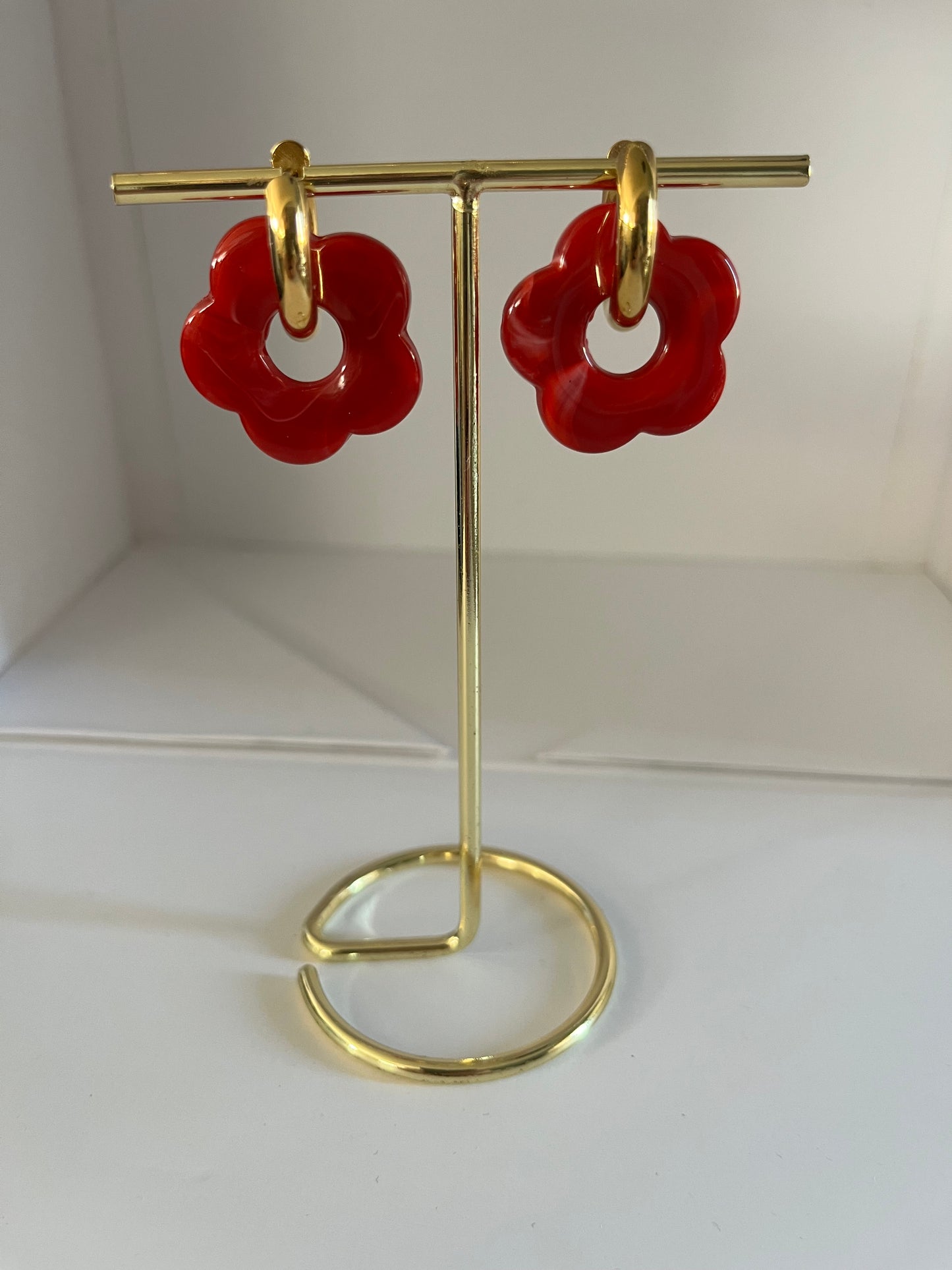 VILADY l Boucles d'oreilles créoles à fleur colorés