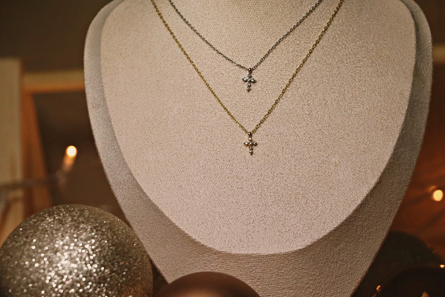 LENAIC l Collier doré ou argenté serti de zircon blanc