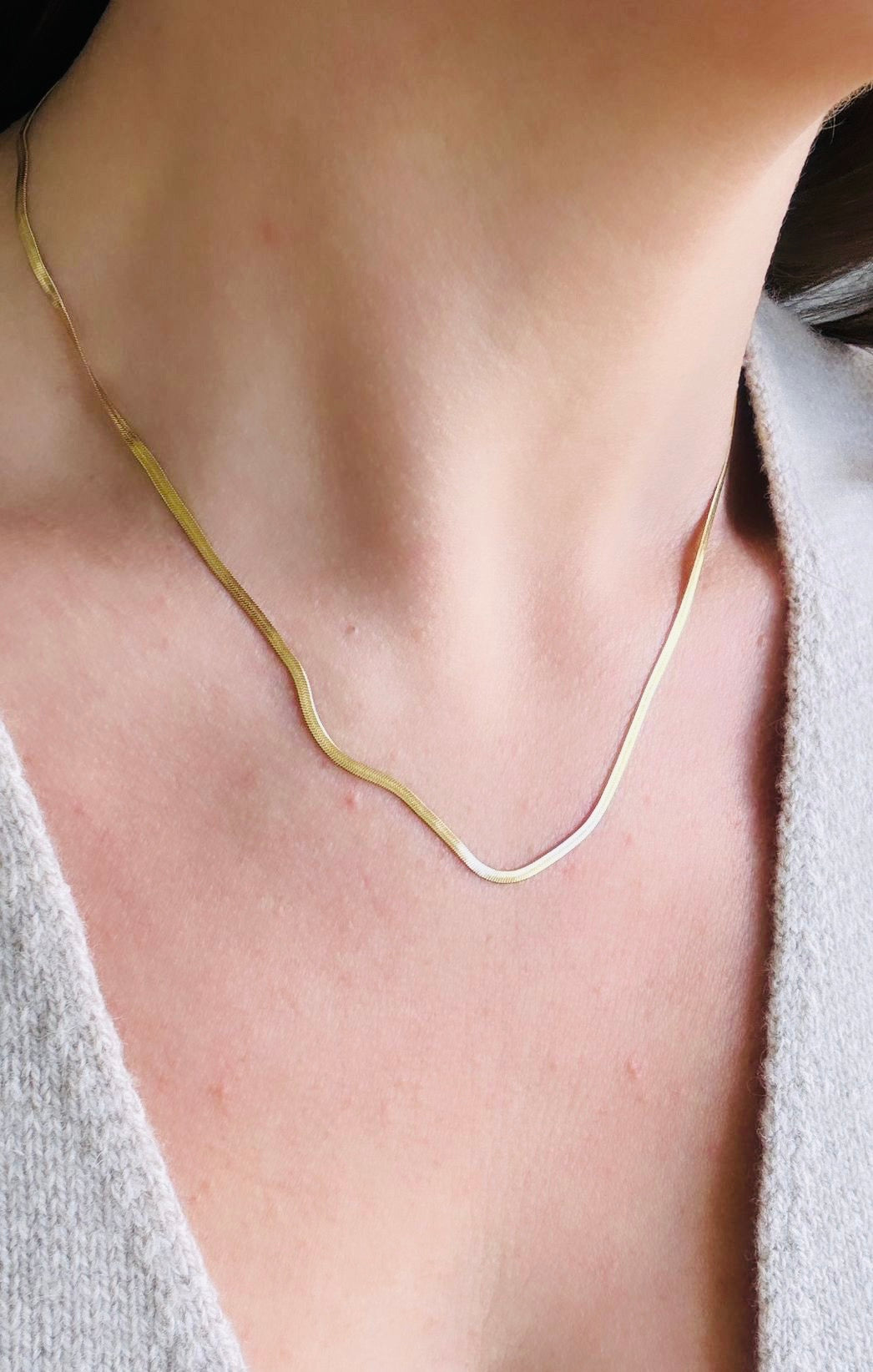 REINA l Collier à chaîne plate en acier inoxydable