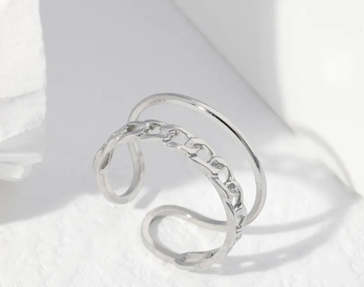 LYRA l Bague ajustable dorée ou argentée