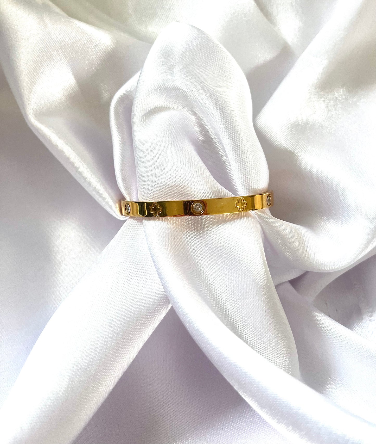 CORALIE l Bracelet jonc doré en acier inoxydable