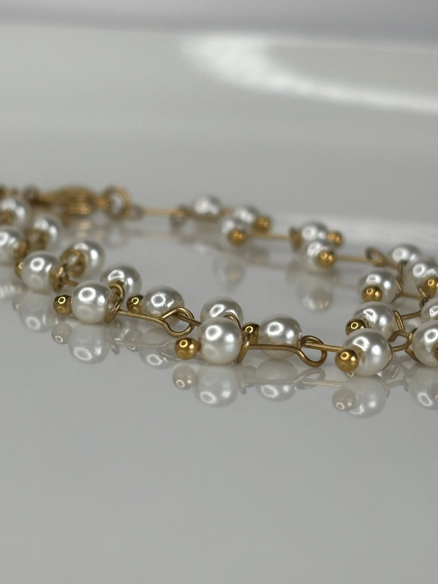 Laure l parure glamour perle blanche