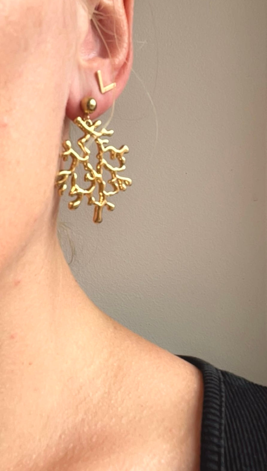 VANINA l Boucles d'oreilles effet corailles en acier inoxydable