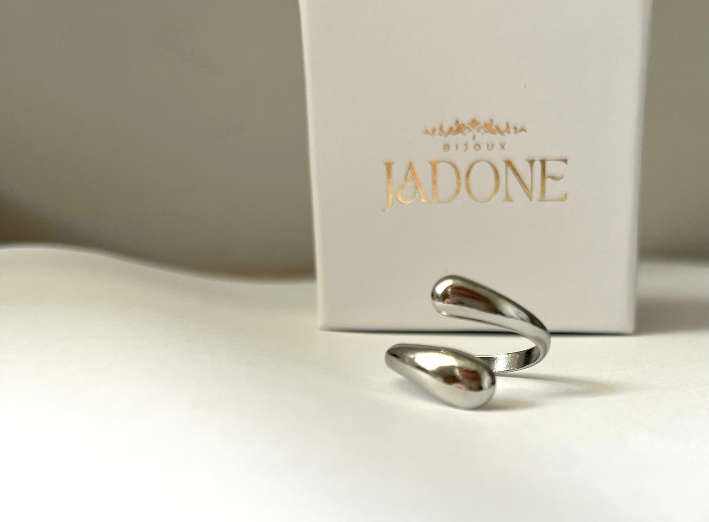 INDIE l Bague ajustable dorée ou argentée en acier inoxydable