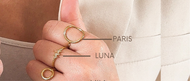 LUNA l Bague dorée en acier inoxydable