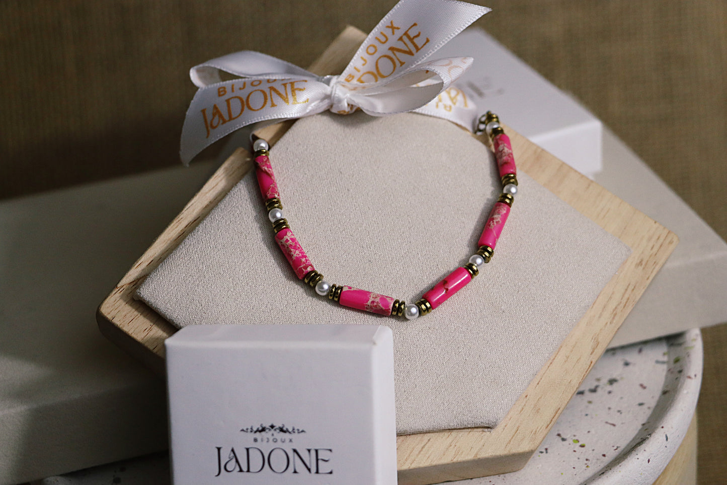 FLORE l Bracelet doré et rose