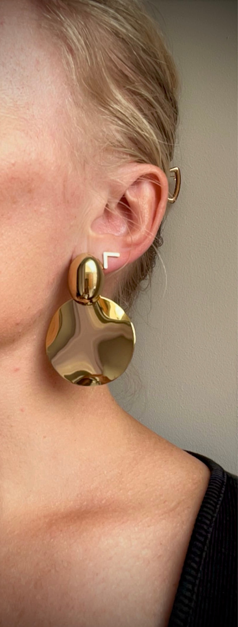 TAHIA| Boucles d'oreilles pendantes doré en acier inoxydable