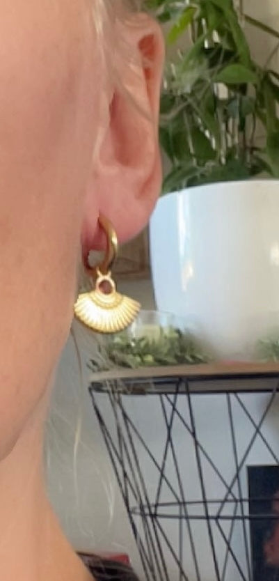ESMARA l Boucles d'oreilles dorées et rose