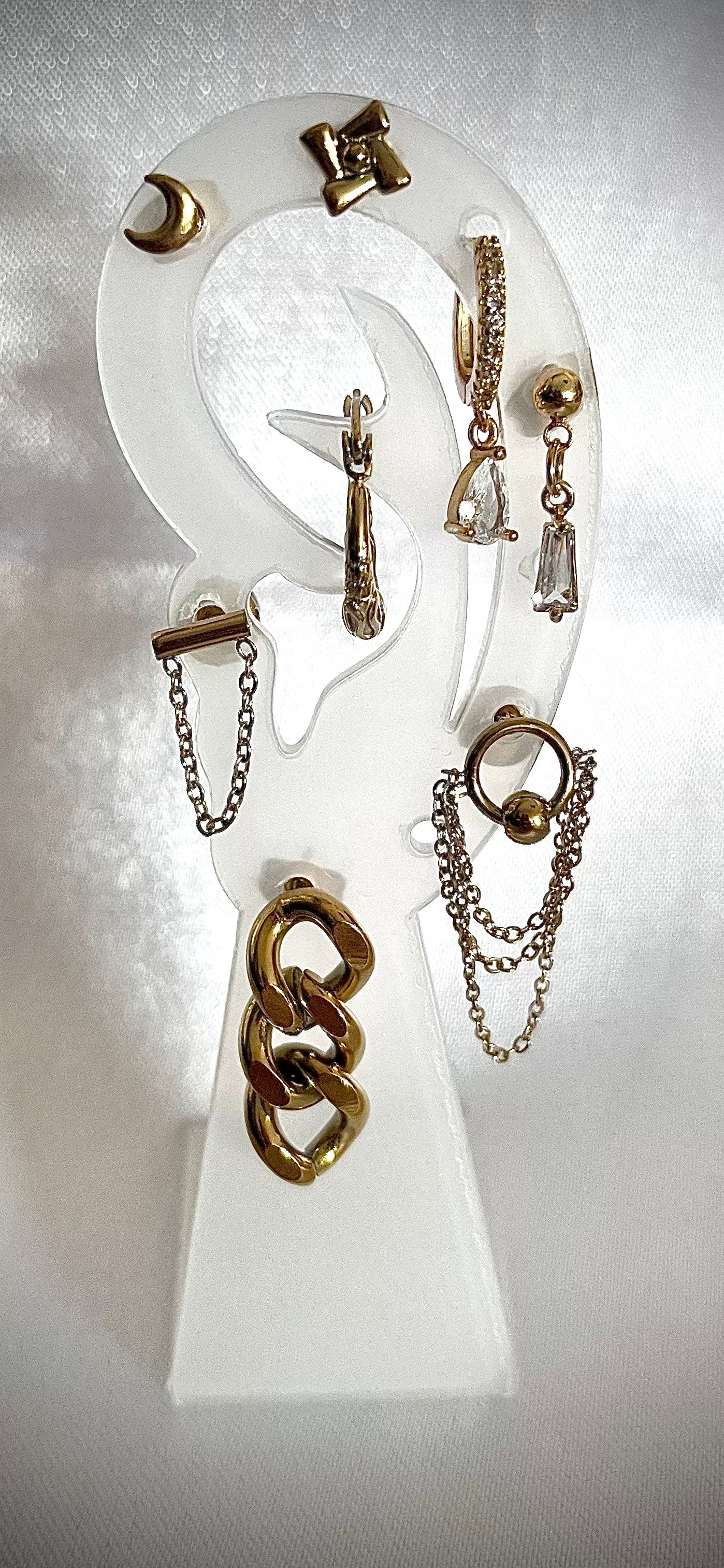 TEVA l Boucles d'oreilles chaînettes dorées