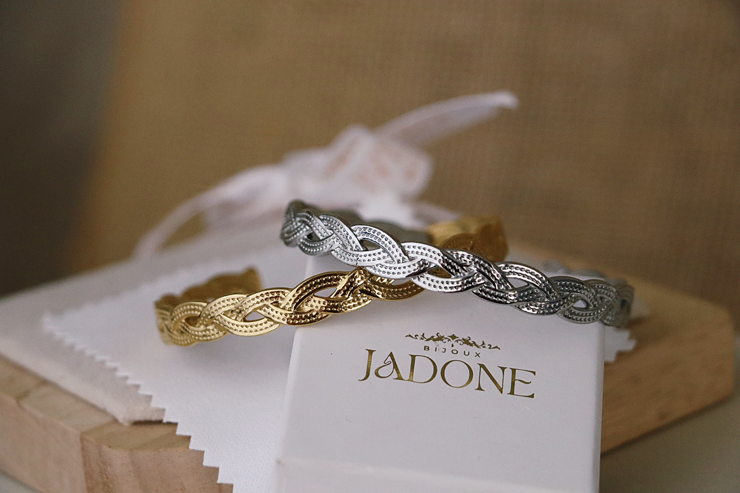 JULIANE l Bracelet doré ou argenté ajustable