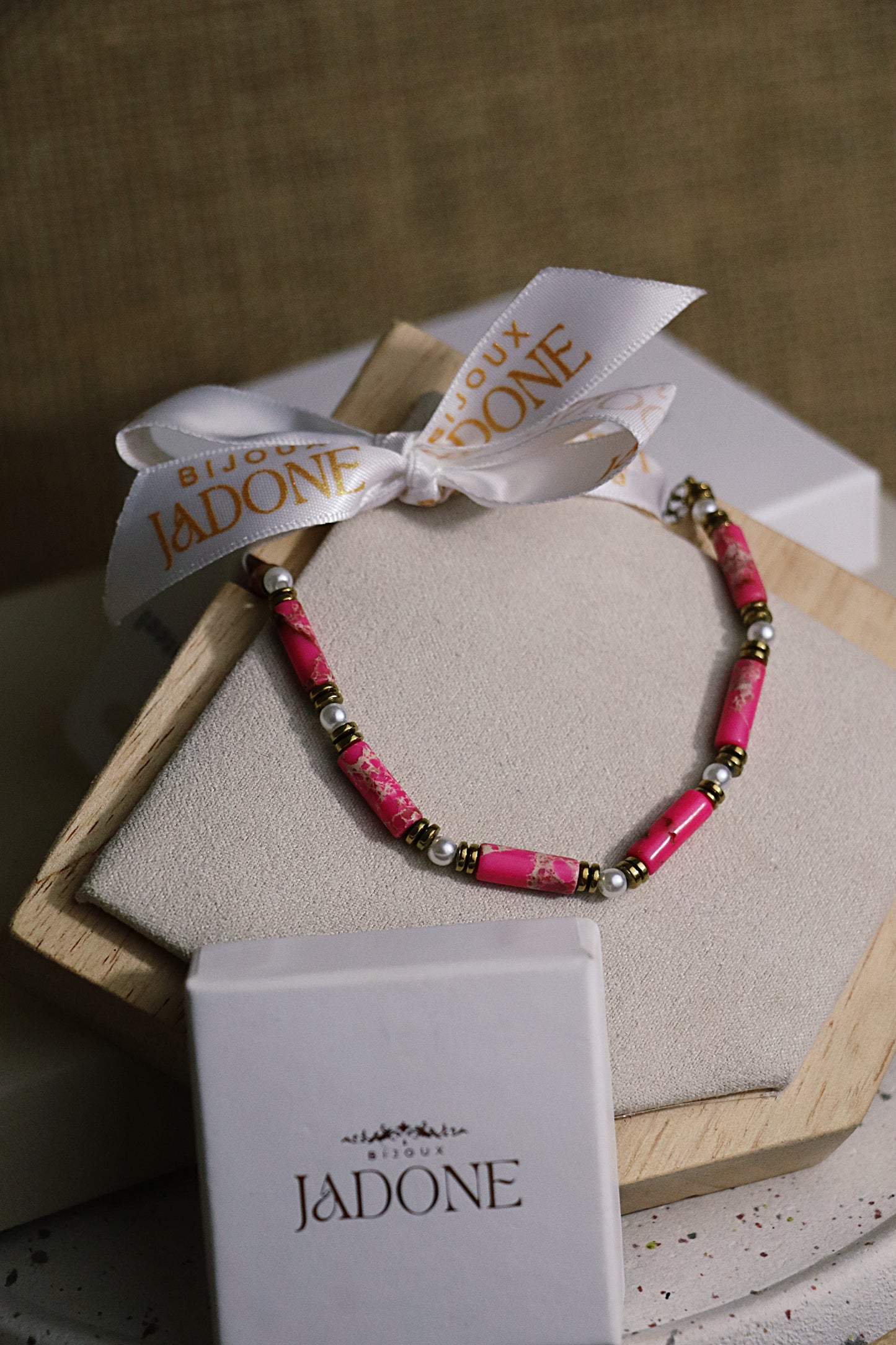 FLORE l Bracelet doré et rose