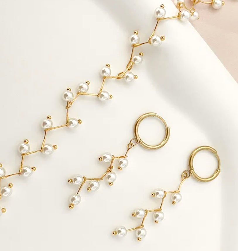 Laure l parure glamour perle blanche