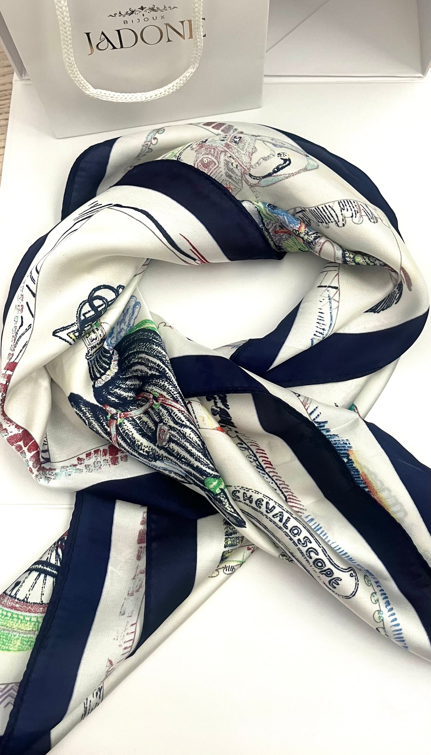 CAVALIER l Foulard chic bleu