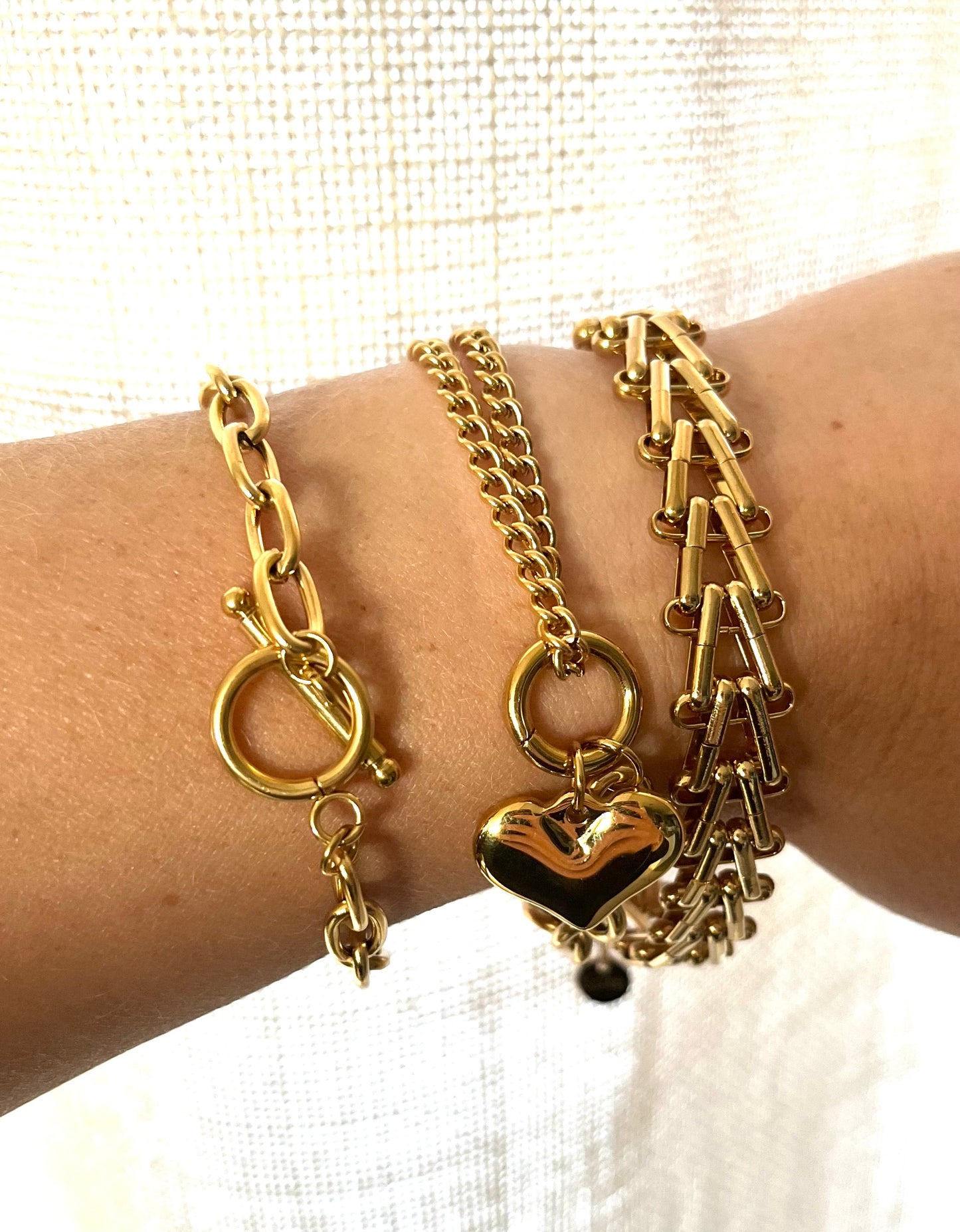 ORIANE l Bracelet doré grosse maille
