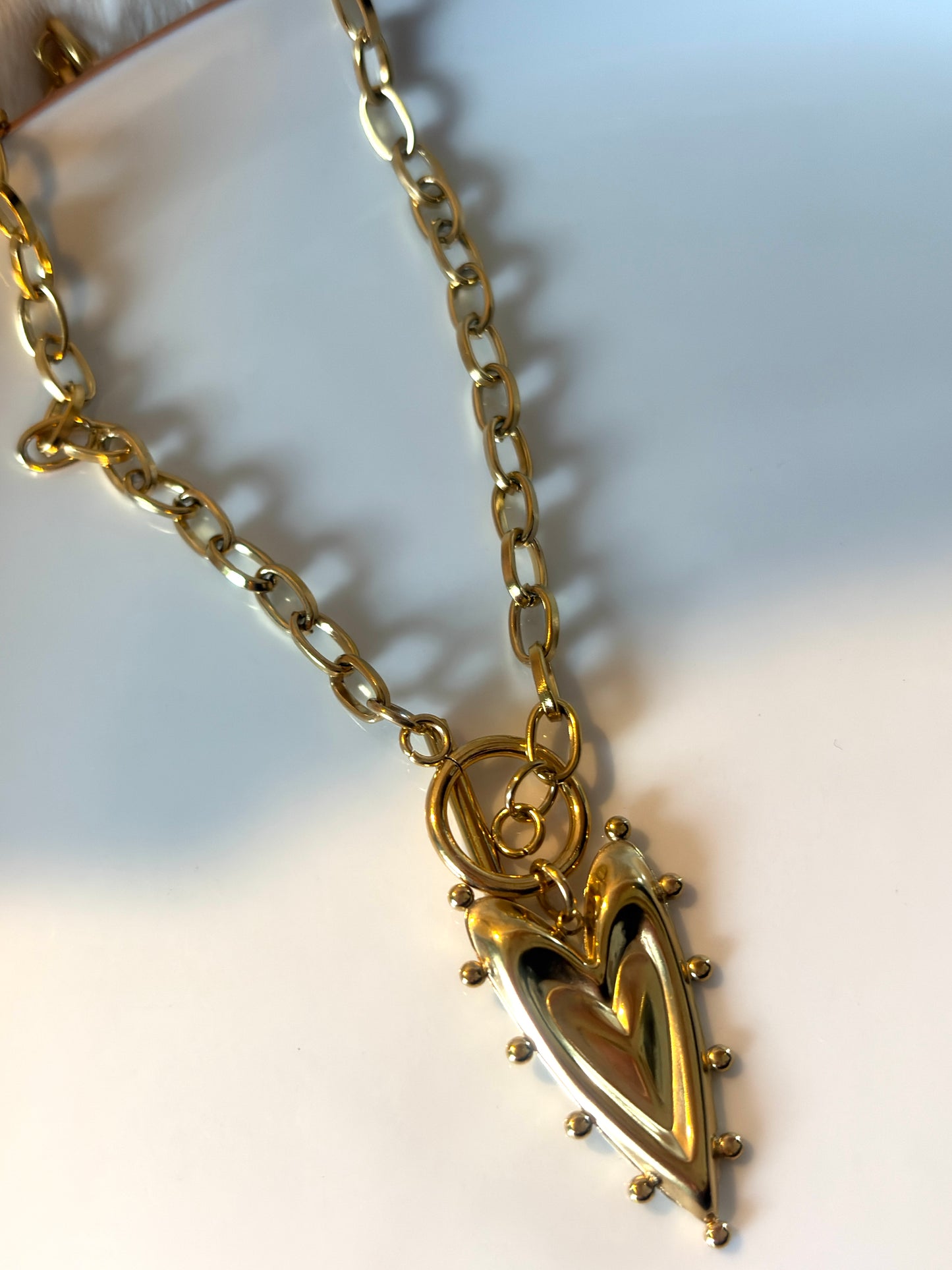 Amore l collier gros cœur doré