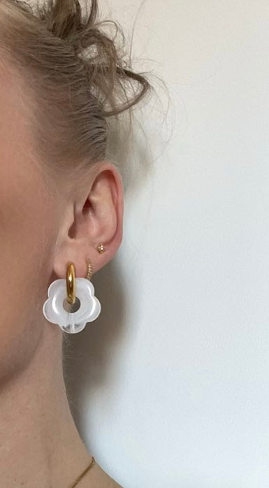 VILADY l Boucles d'oreilles créoles à fleur colorés