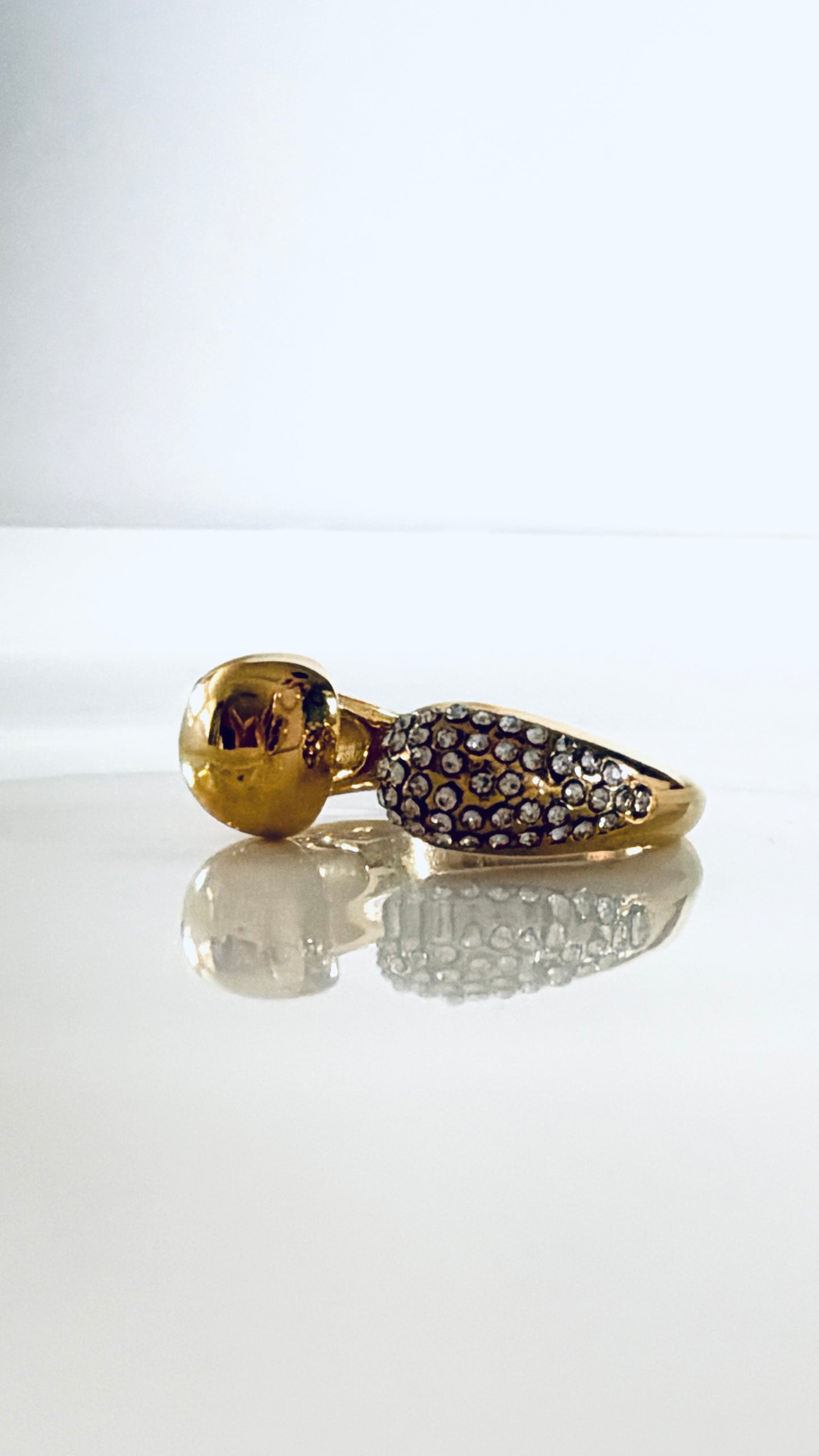 Iseult l bague ajustable et zircon blanc dorée ou argentée