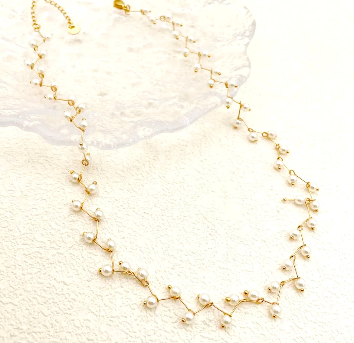 Laure l parure glamour perle blanche