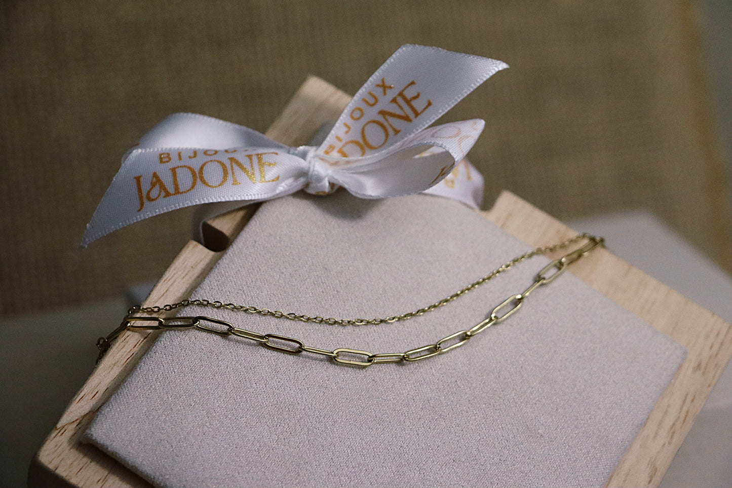 ALIA l Bracelet doré ou argenté double chaîne en acier inoxydable