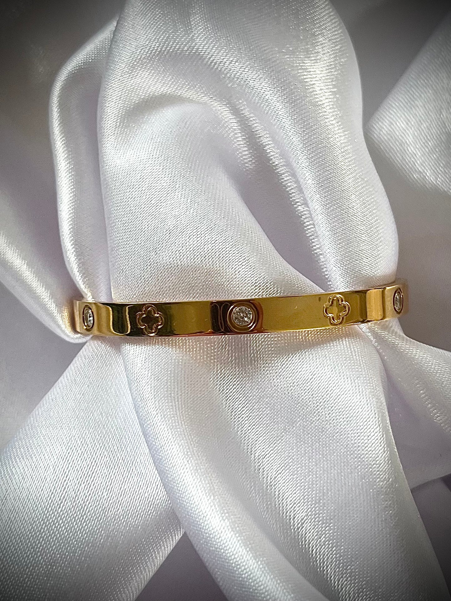 CORALIE l Bracelet jonc doré en acier inoxydable