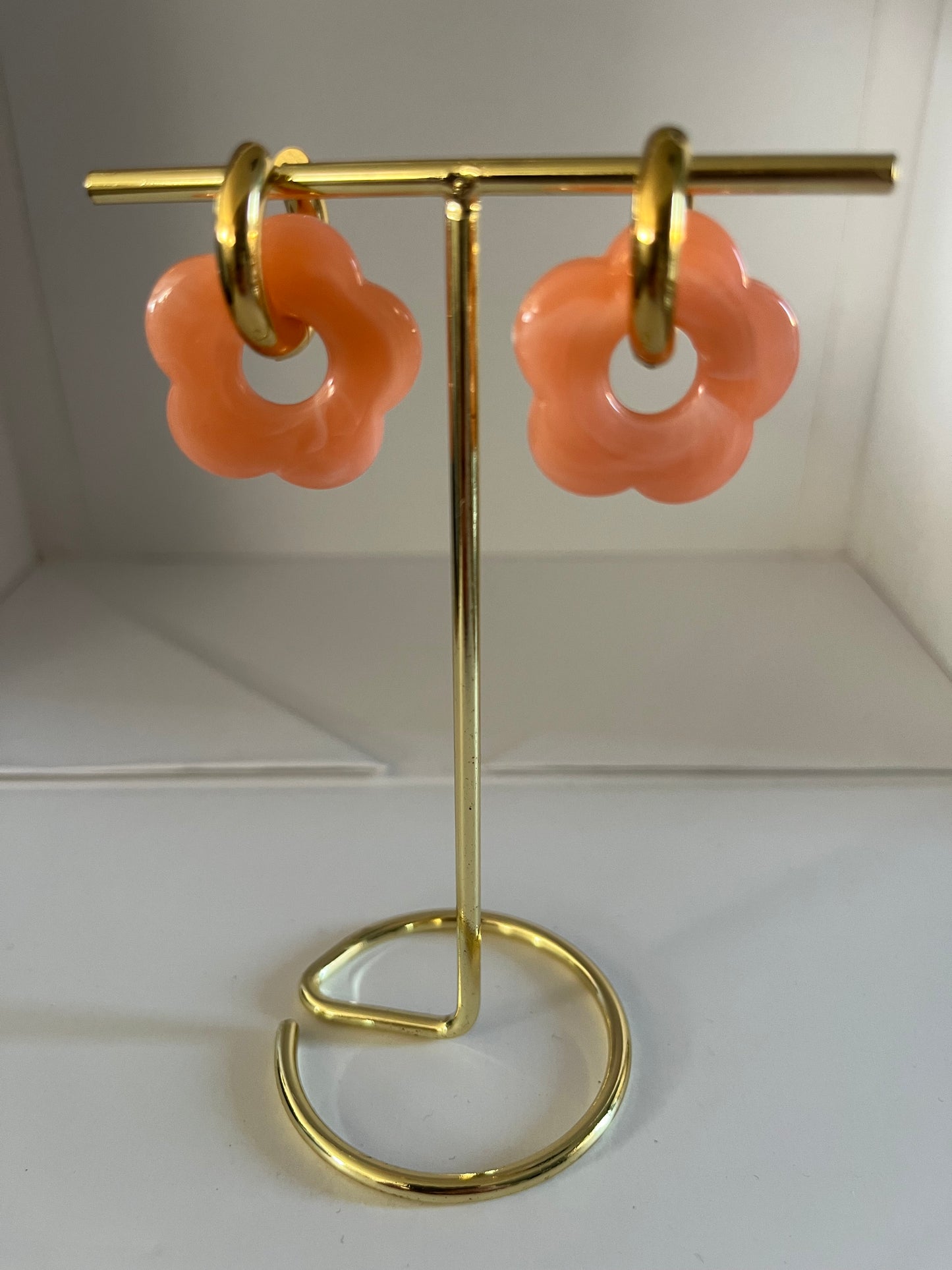 VILADY l Boucles d'oreilles créoles à fleur colorés