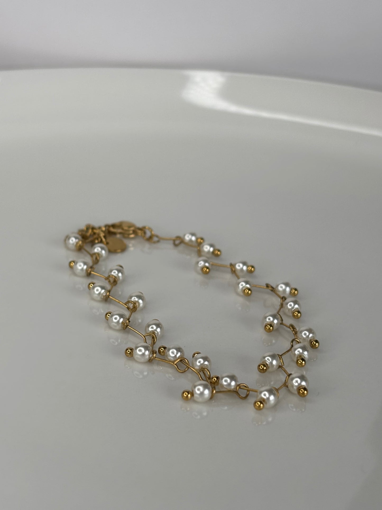 Laure l parure glamour perle blanche