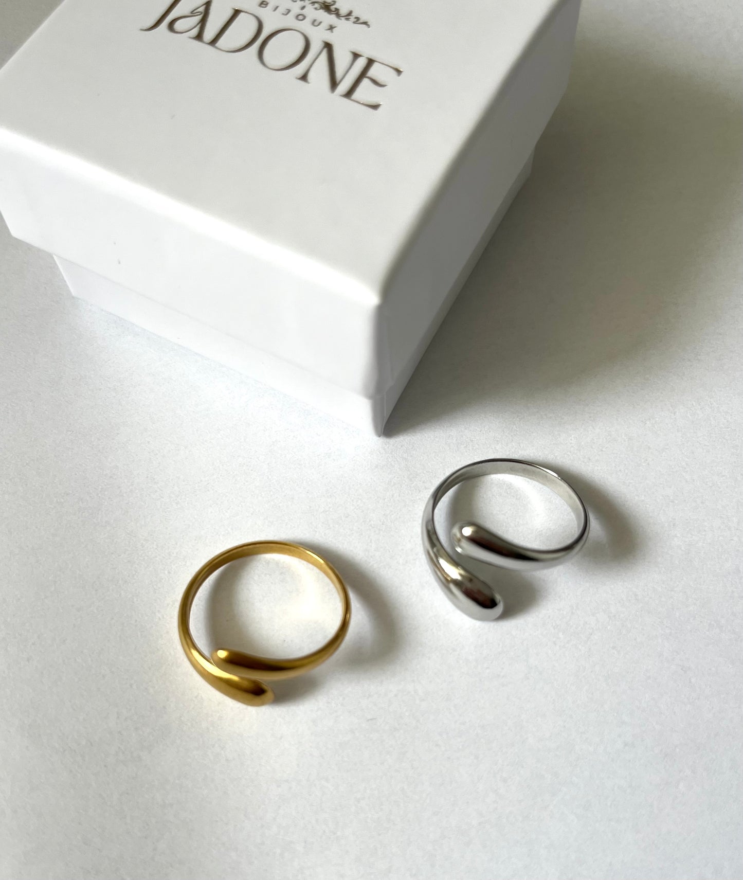 INDIE l Bague ajustable dorée ou argentée en acier inoxydable