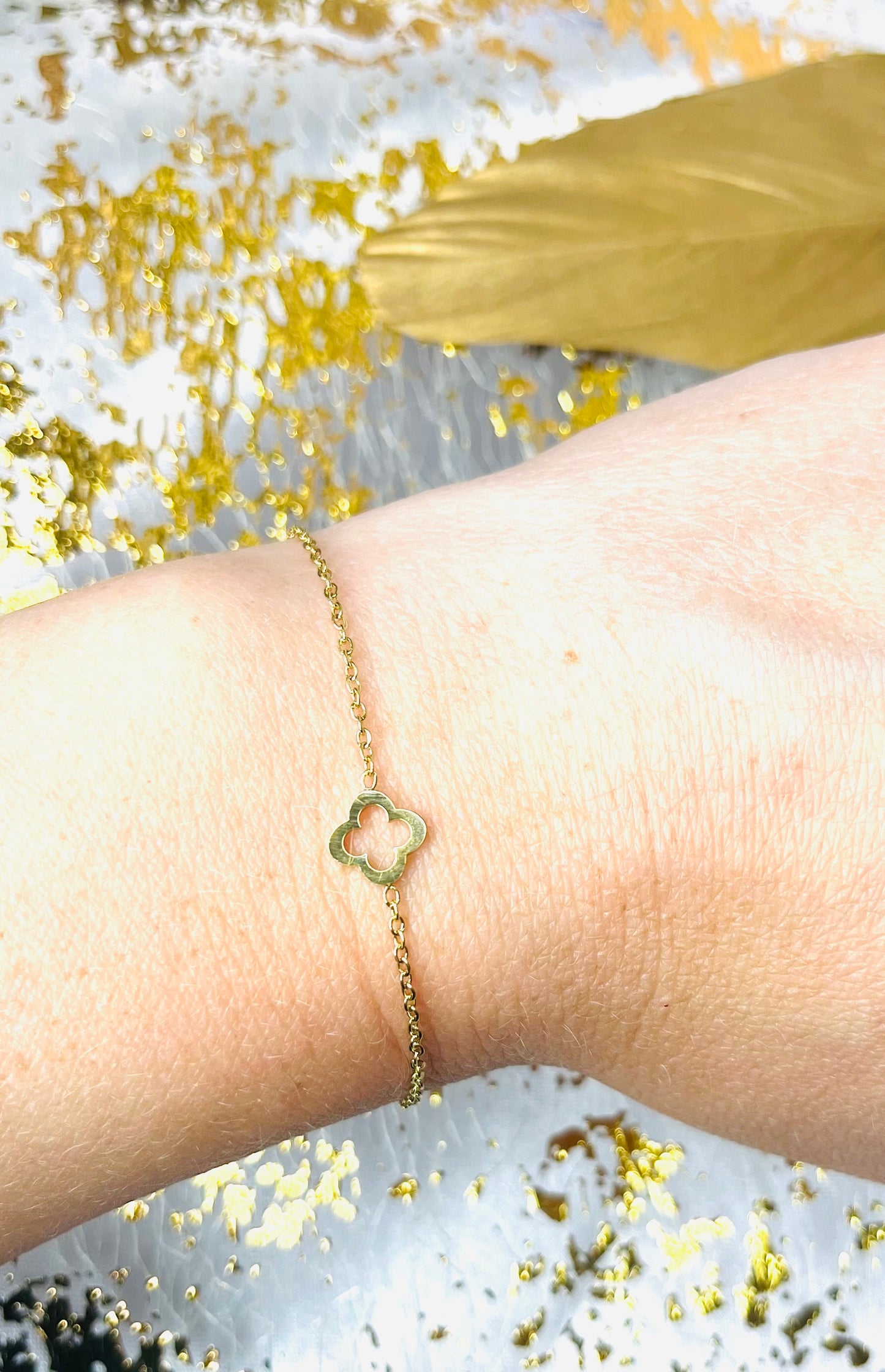 LUCKY l Bracelet doré en acier inoxydable