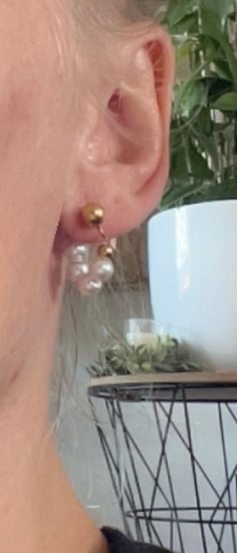 NICOLA l Boucles d'oreilles à perles blanche